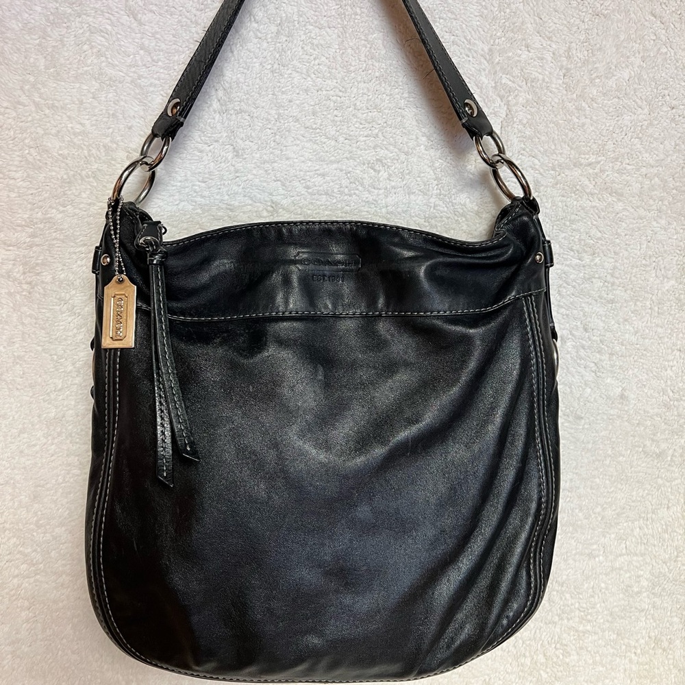Authentic Coach Black Leather Satchel